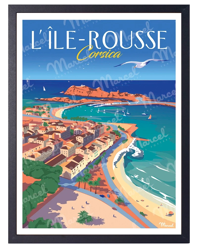 Affiche CORSE "L'Île Rousse"