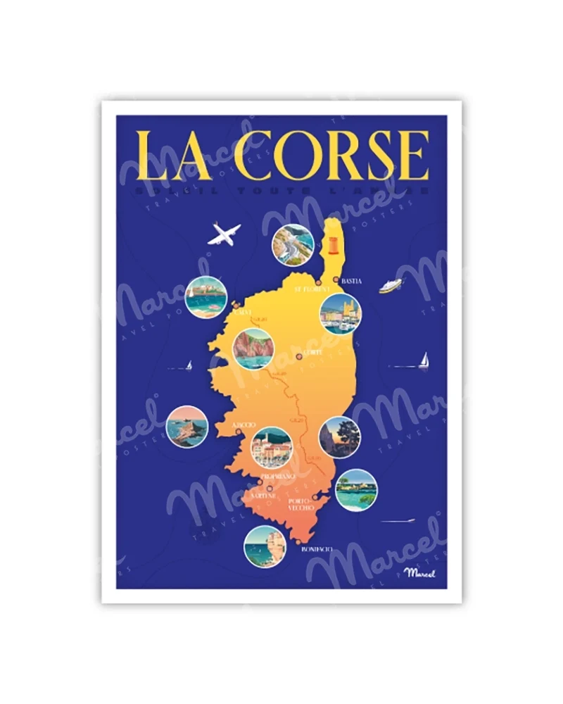 Carte Postale LA CORSE "Plan"