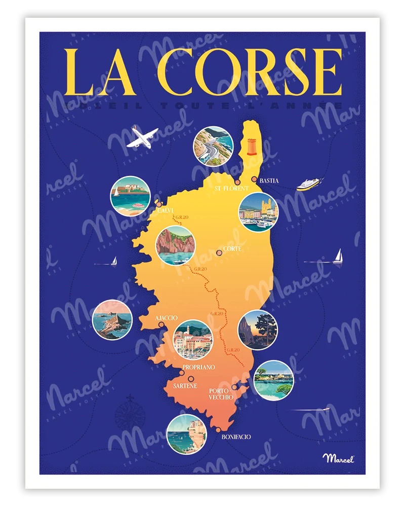 Affiche LA CORSE "Plan"