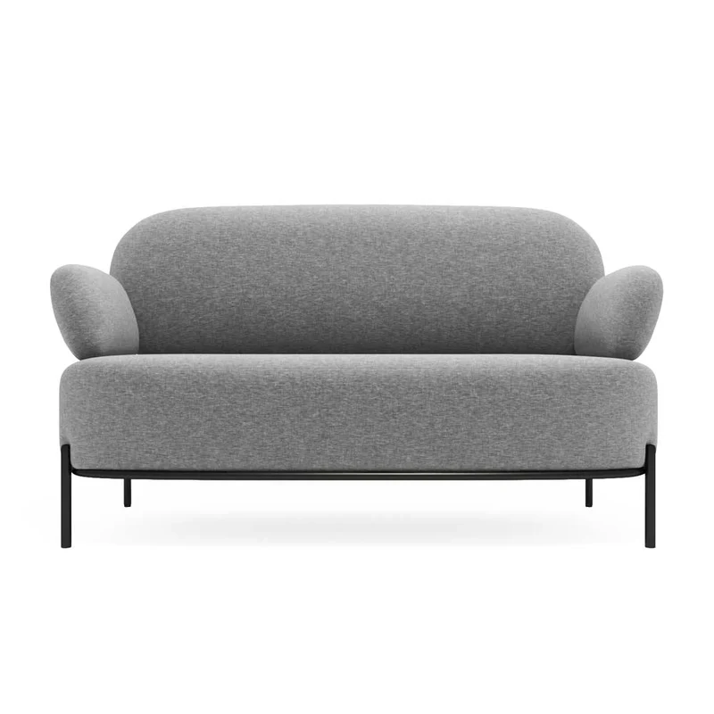 Canapé 2 places design en tissu gris foncé