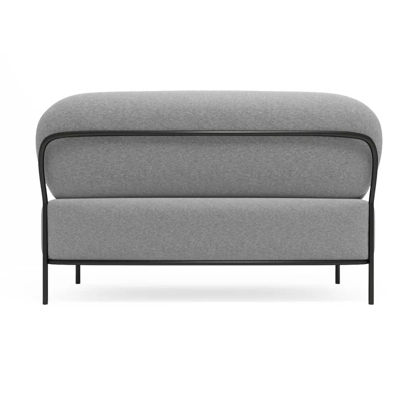 Canapé 2 places design en tissu gris foncé
