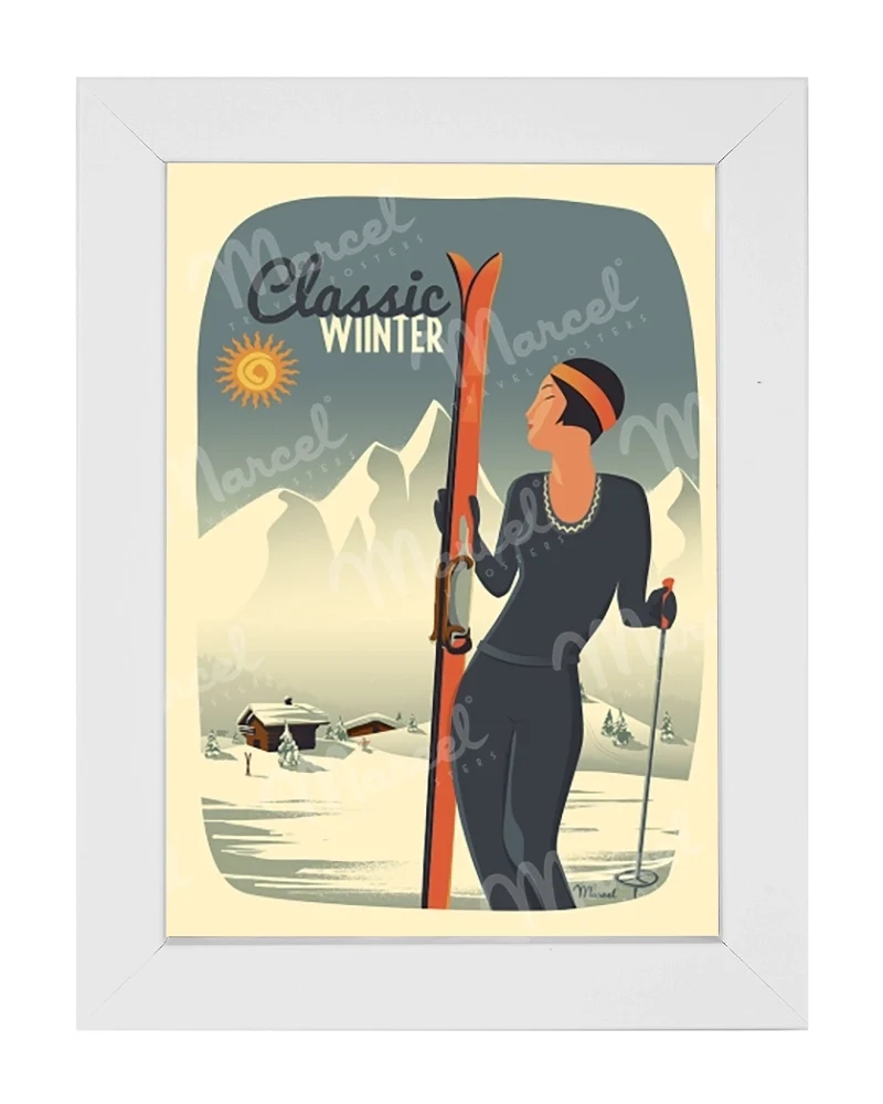 Carte Postale "Lady Ski"
