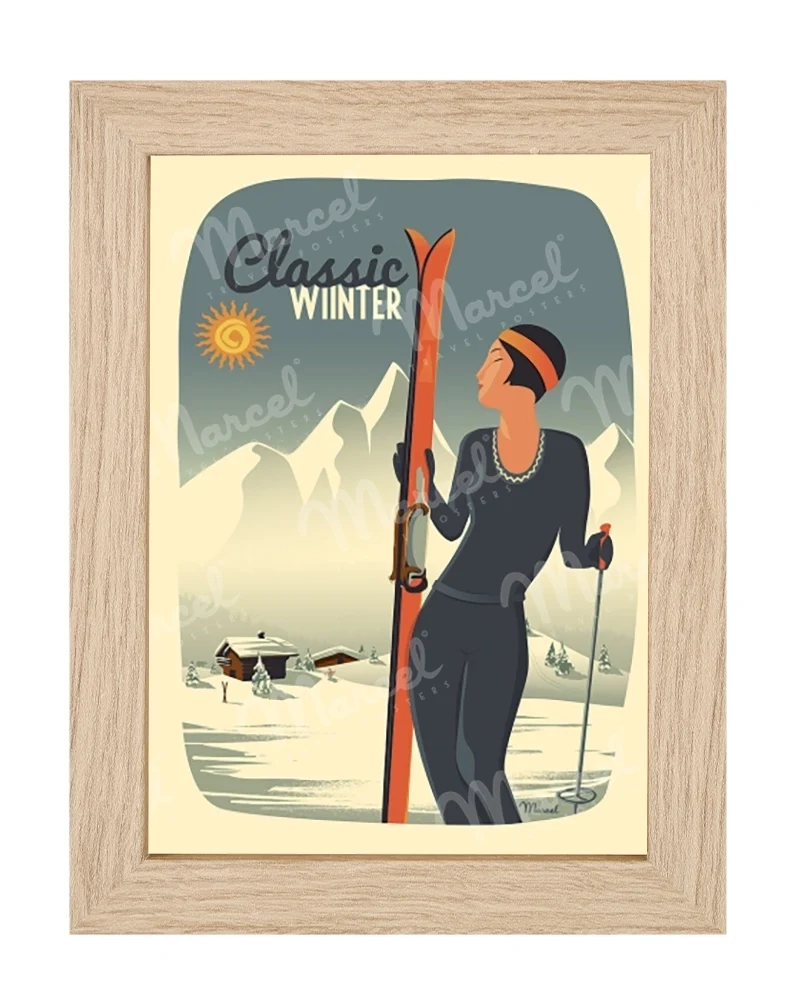 Carte Postale "Lady Ski"