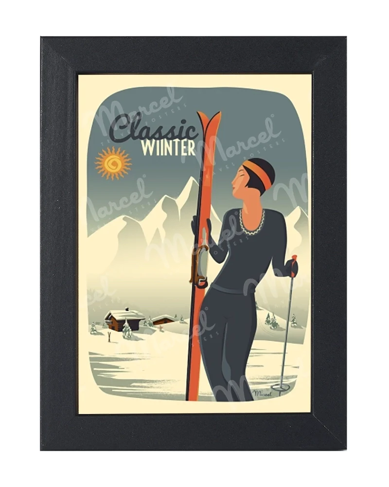 Carte Postale "Lady Ski"