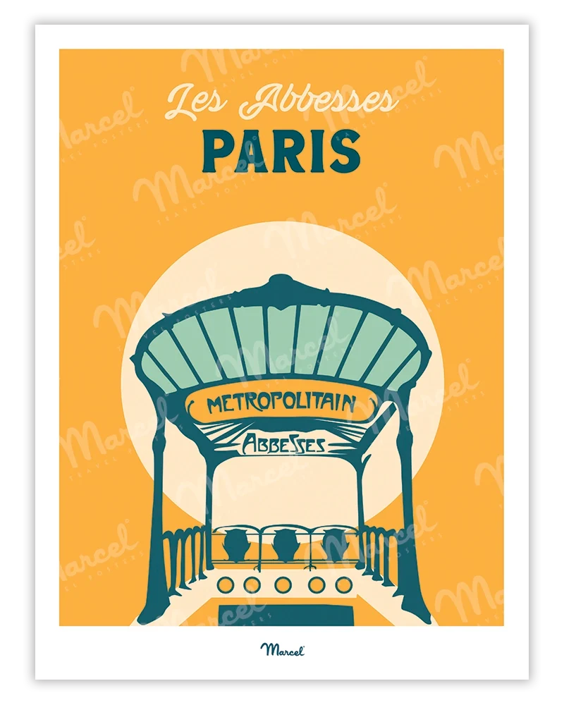 Affiche Travel Color PARIS "Les Abbesses"