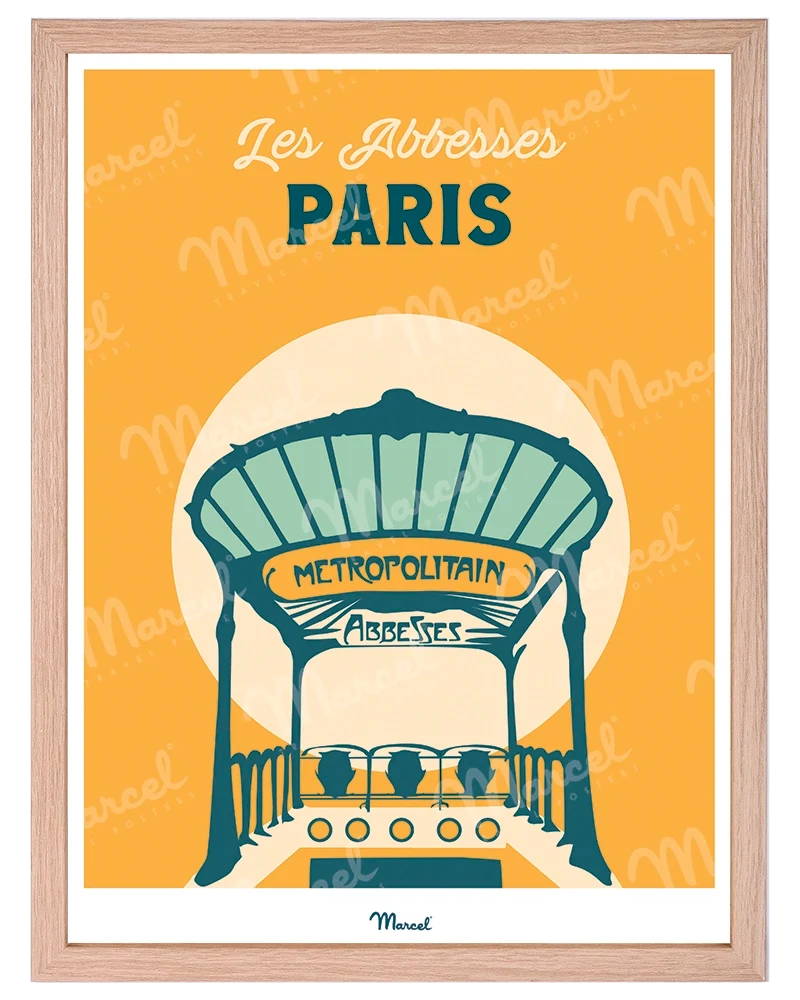 Affiche Travel Color PARIS "Les Abbesses"