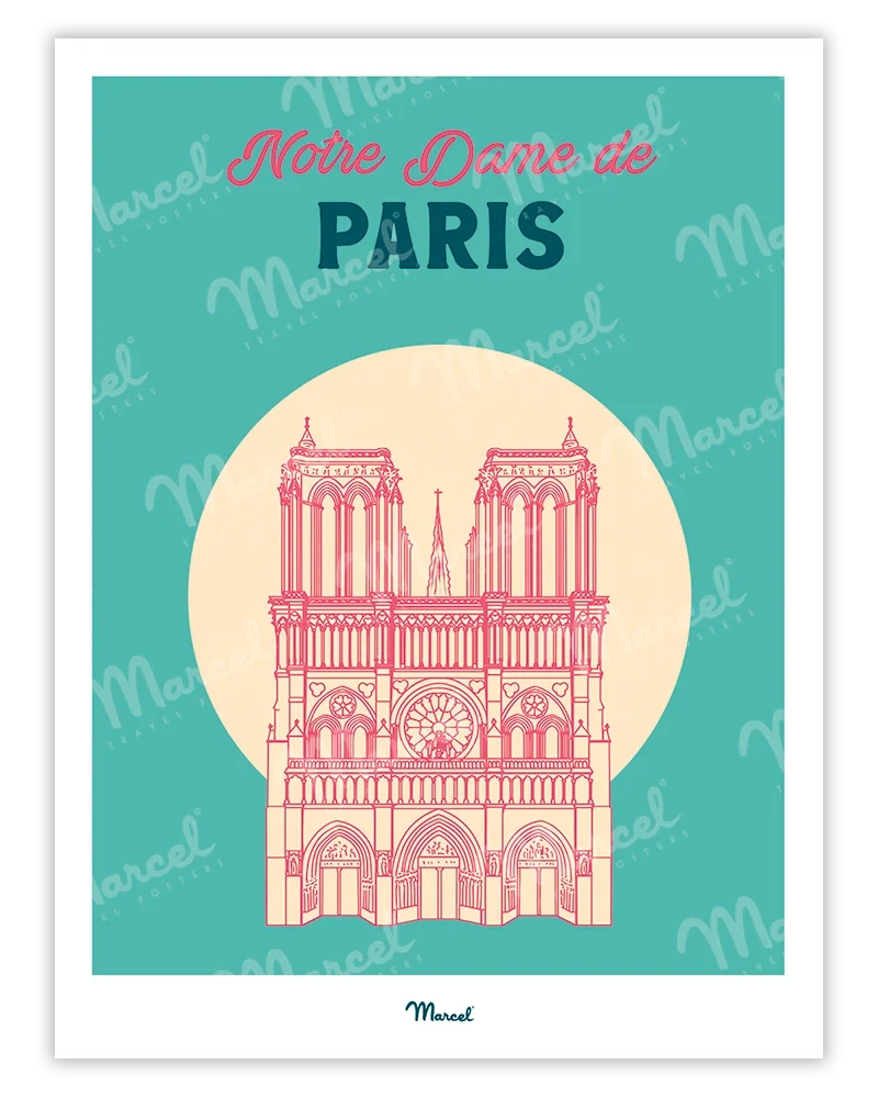 Affiche Travel Color PARIS "Notre Dame de Paris"