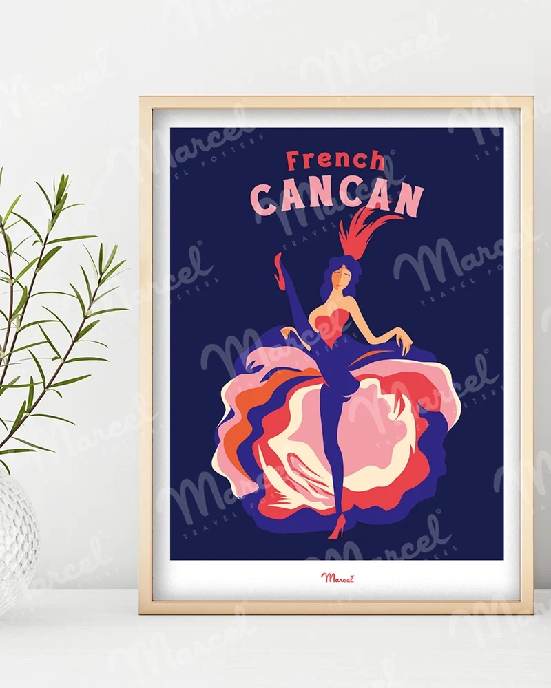 Affiche Travel Color PARIS "French Cancan"