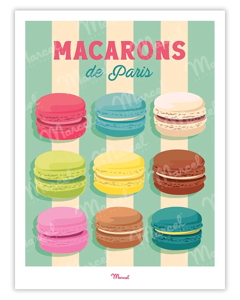 Affiche Travel Color PARIS "Macarons de Paris"