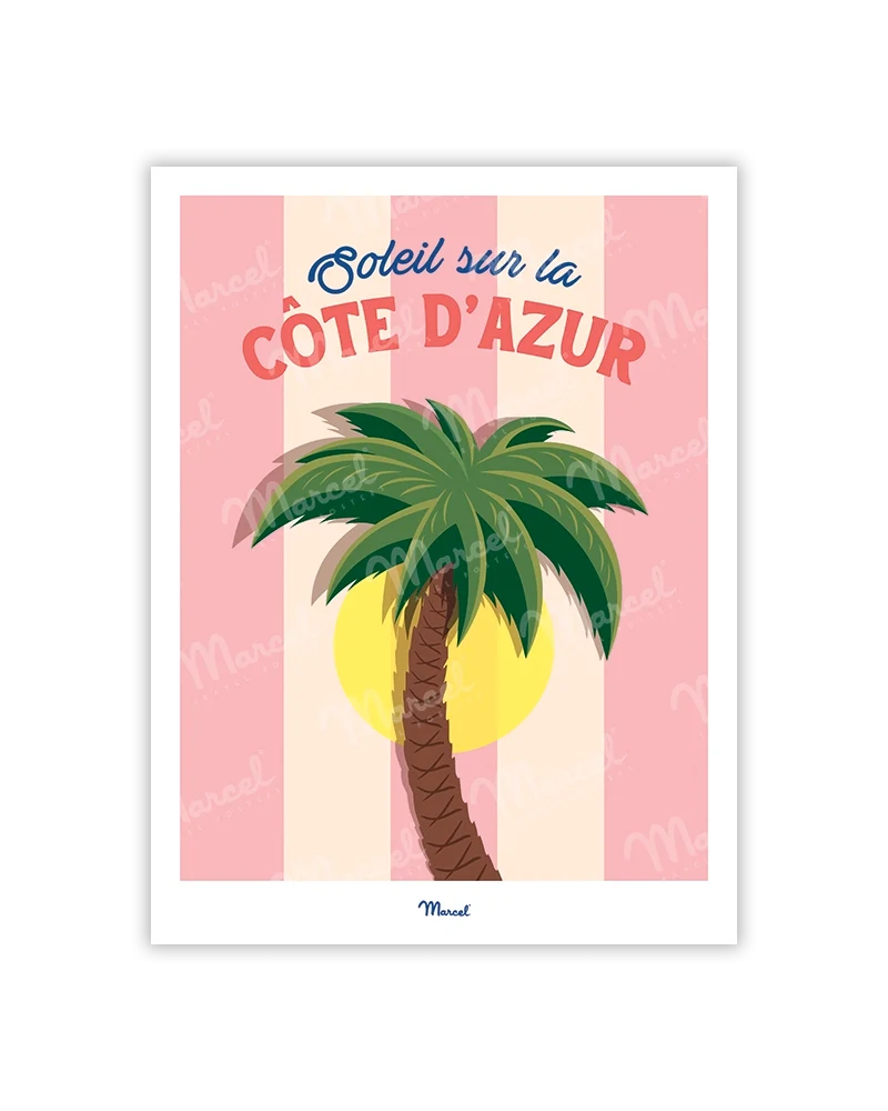 Carte postale Travel Color CÔTE D'AZUR "Palmier"