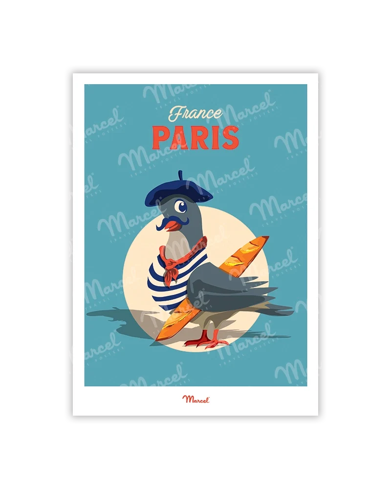 Carte postale Travel Color PARIS "Pigeon"