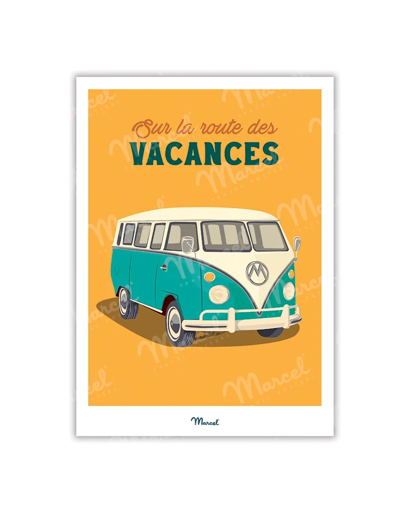 Carte postale Travel Color "Sur la route des vacances en Van"
