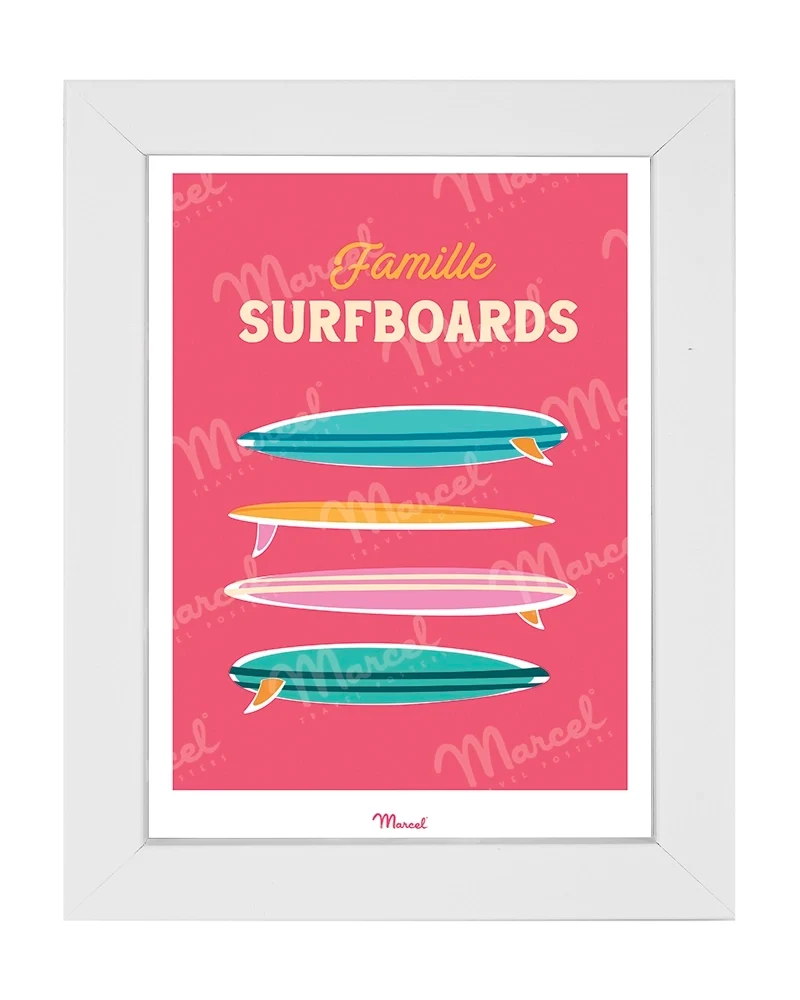 Carte postale Travel Color "Famille Surfboards"