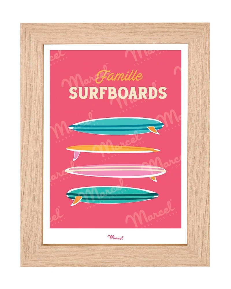 Carte postale Travel Color "Famille Surfboards"