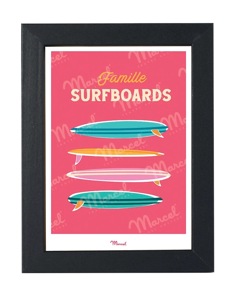 Carte postale Travel Color "Famille Surfboards"