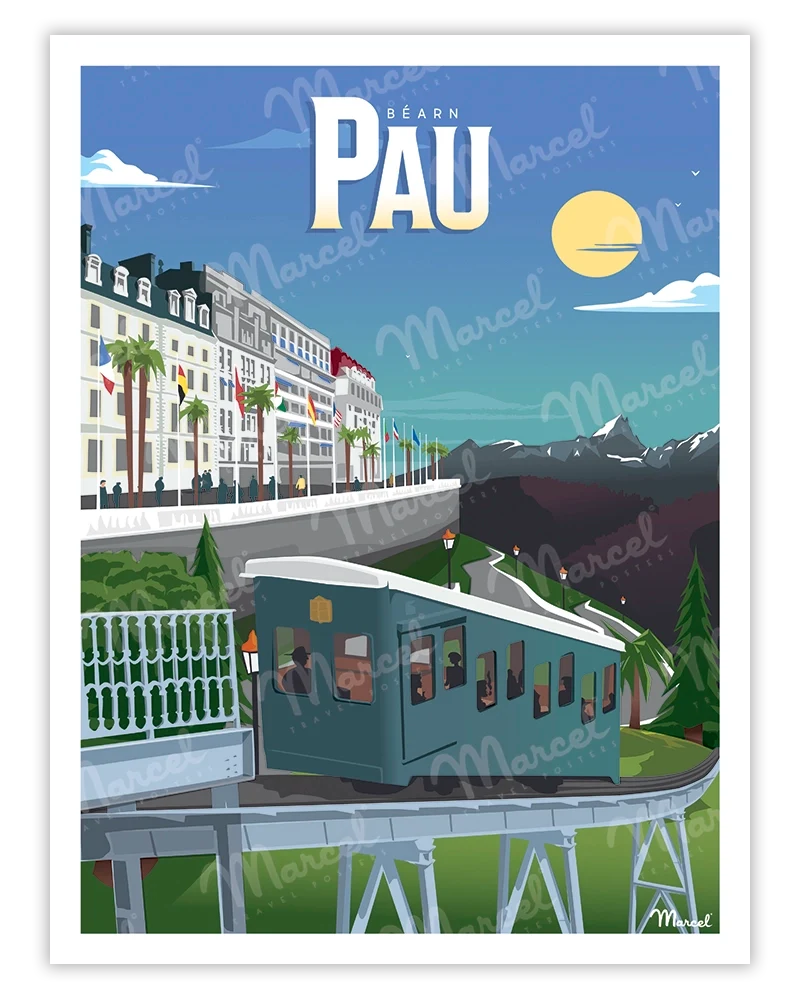 Affiche PAU "Le Funiculaire"