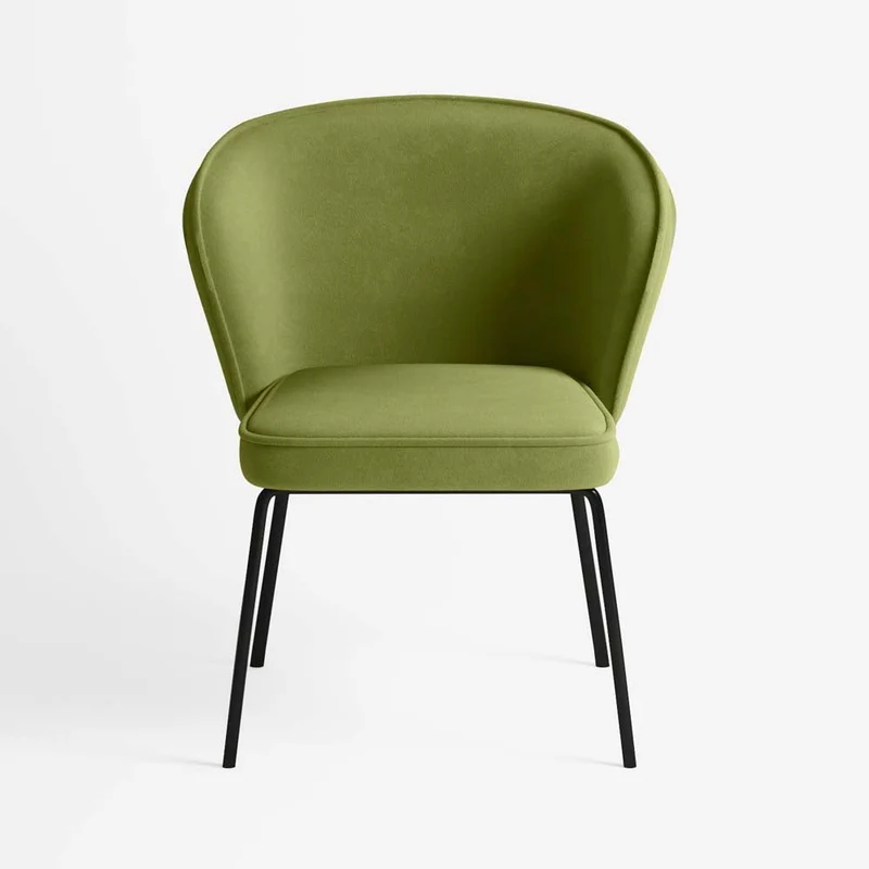 Chaise en velours vert kaki