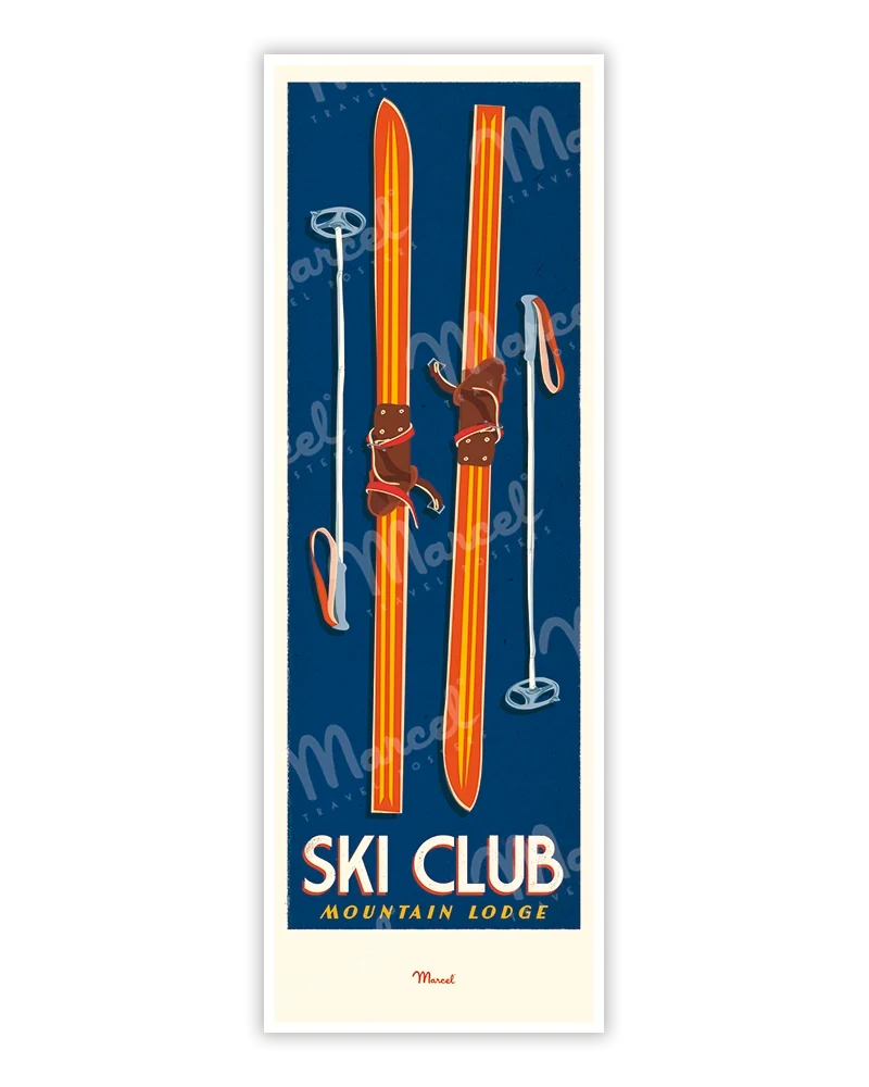 Affiche Ski Club "Mountain Lodge"