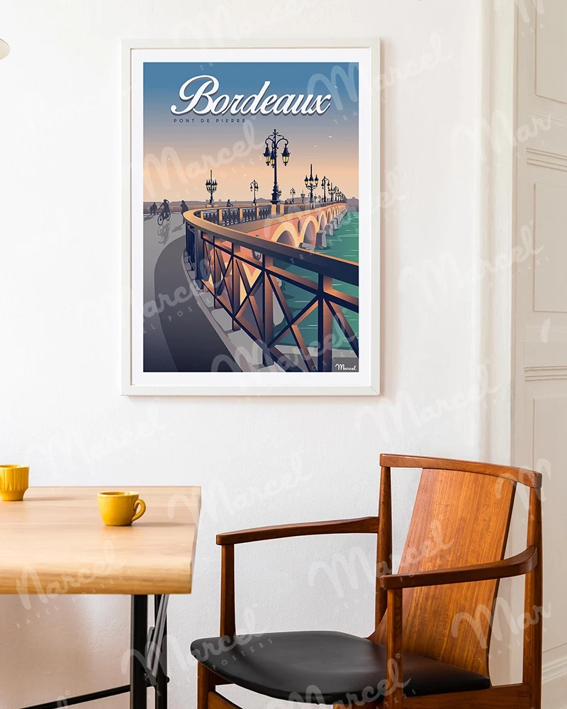 Affiche BORDEAUX "Pont de Pierre"