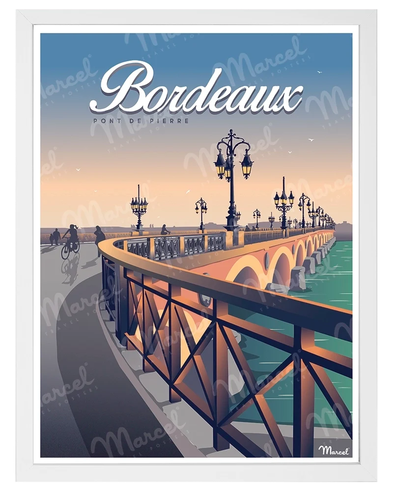 Affiche BORDEAUX "Pont de Pierre"