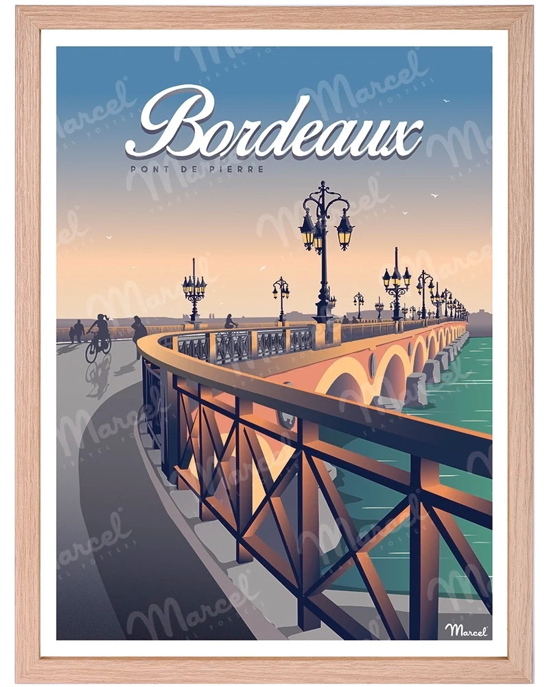 Affiche BORDEAUX "Pont de Pierre"