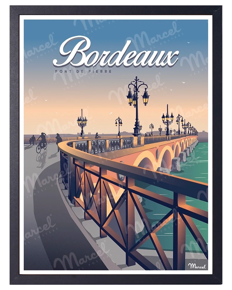 Affiche BORDEAUX "Pont de Pierre"