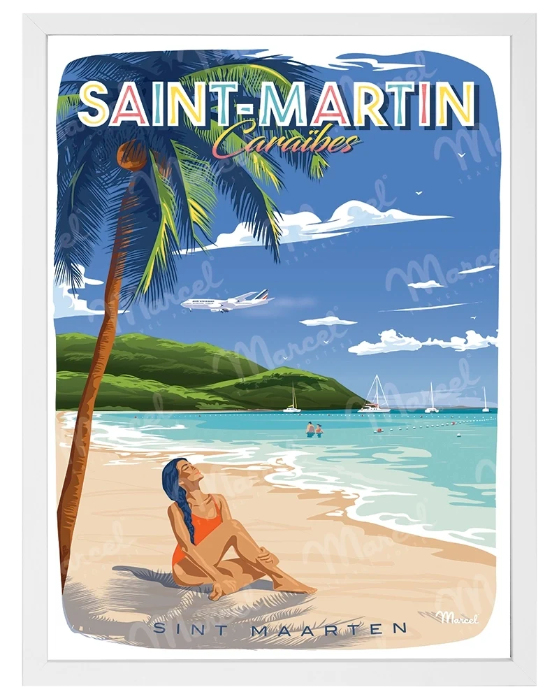 Affiche SAINT-MARTIN "Caraïbes"