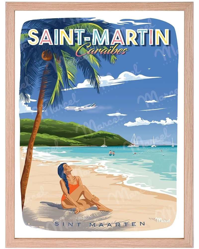 Affiche SAINT-MARTIN "Caraïbes"