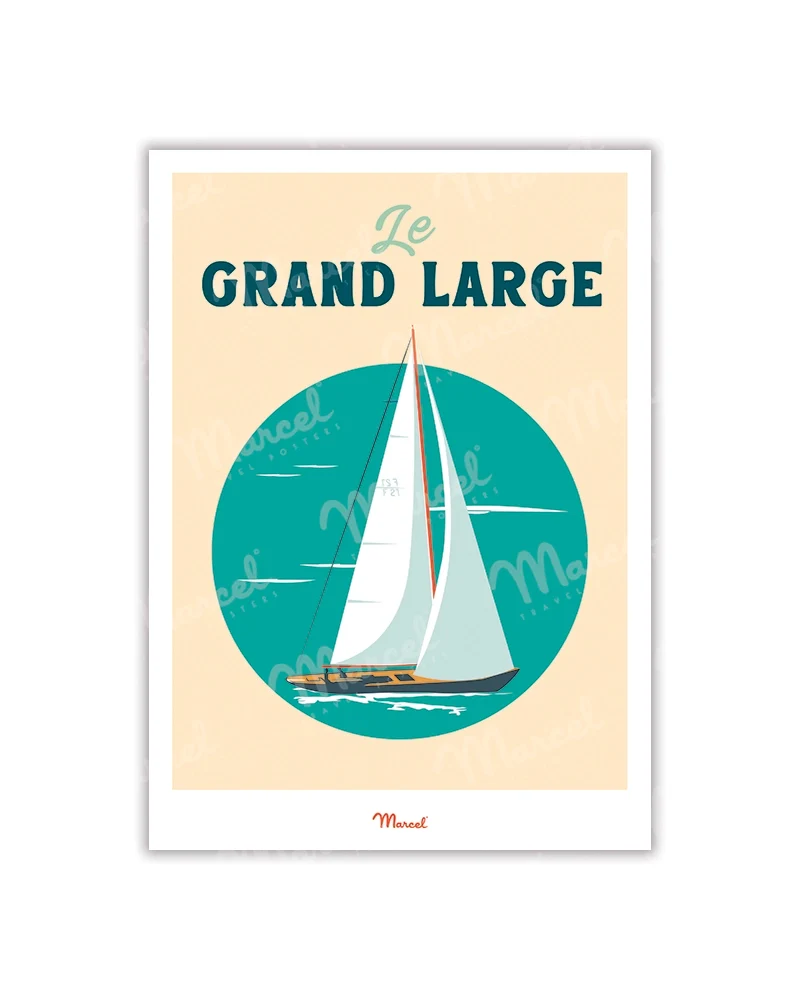 Carte postale Travel Color "Le Grand Large en bateau à voile"