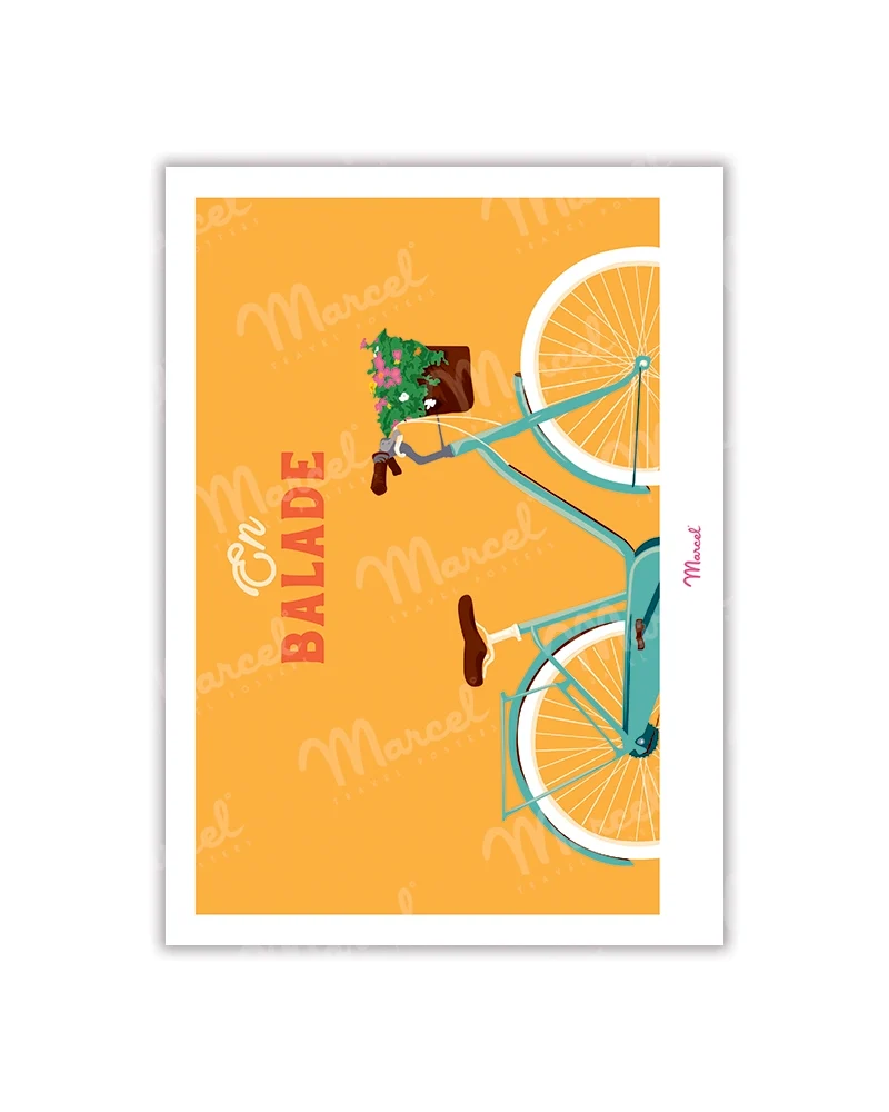 Carte postale Travel Color "Balade en vélo"