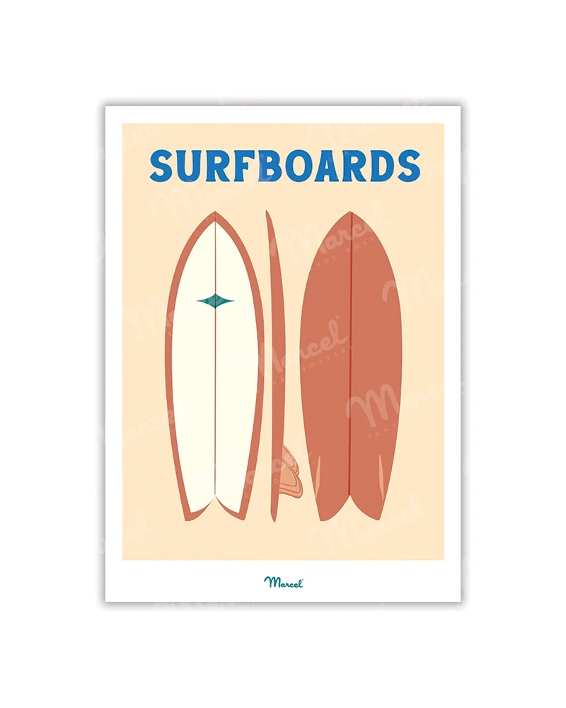 Carte postale Travel Color "Surfboards Roses"