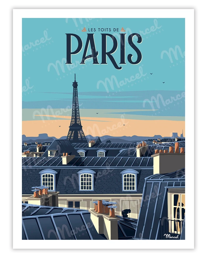 Affiche PARIS "Les Toits"