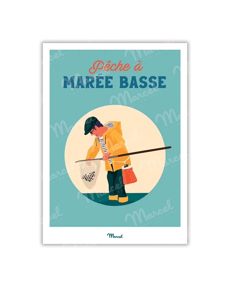 Carte postale Travel Color "Pêche à marée basse"