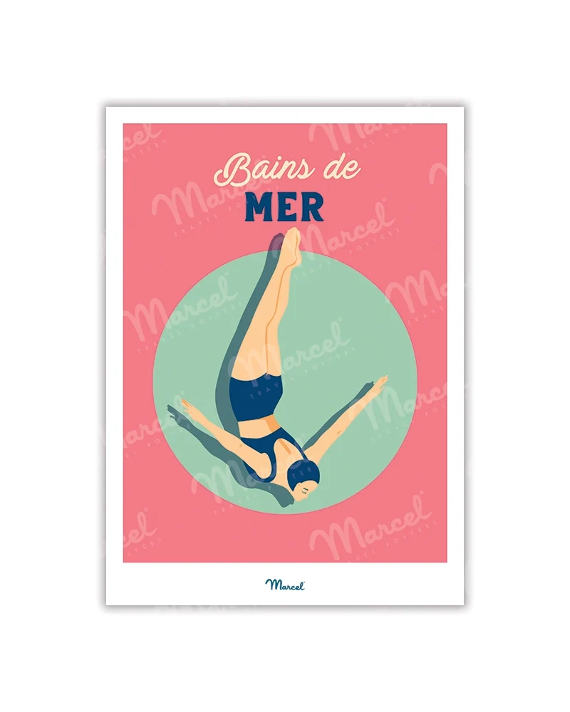 Carte postale Travel Color "Bains de Mer"