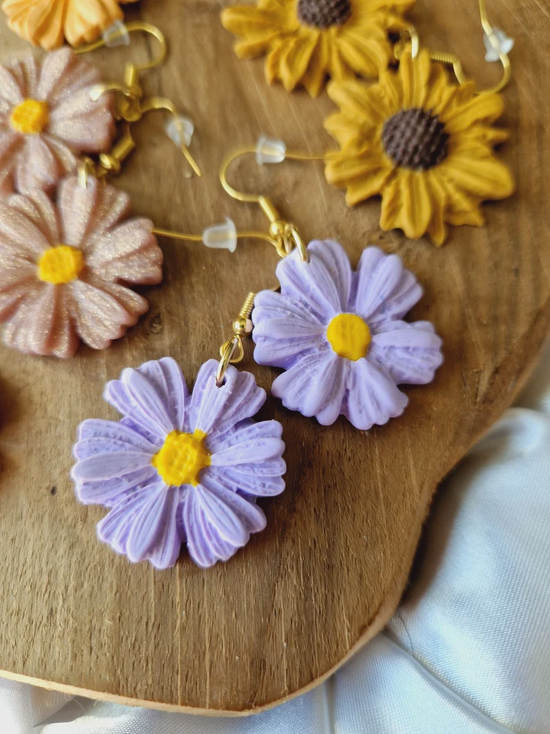 Boucles fleurs Lilas.