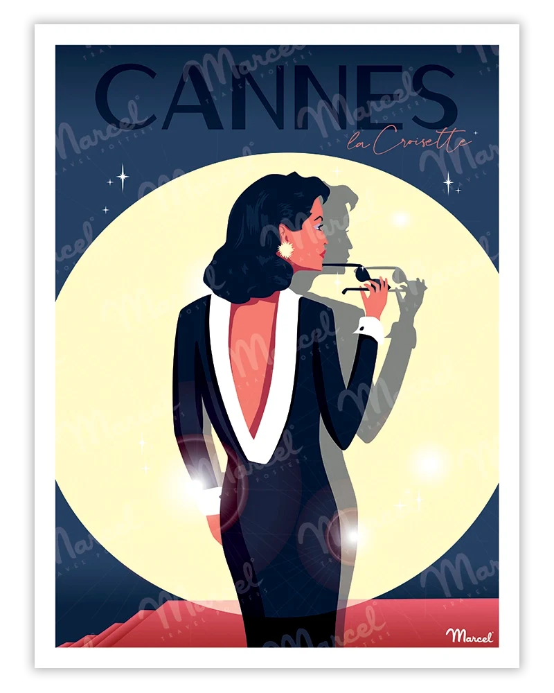 Affiche CANNES "La Croisette Glamour"