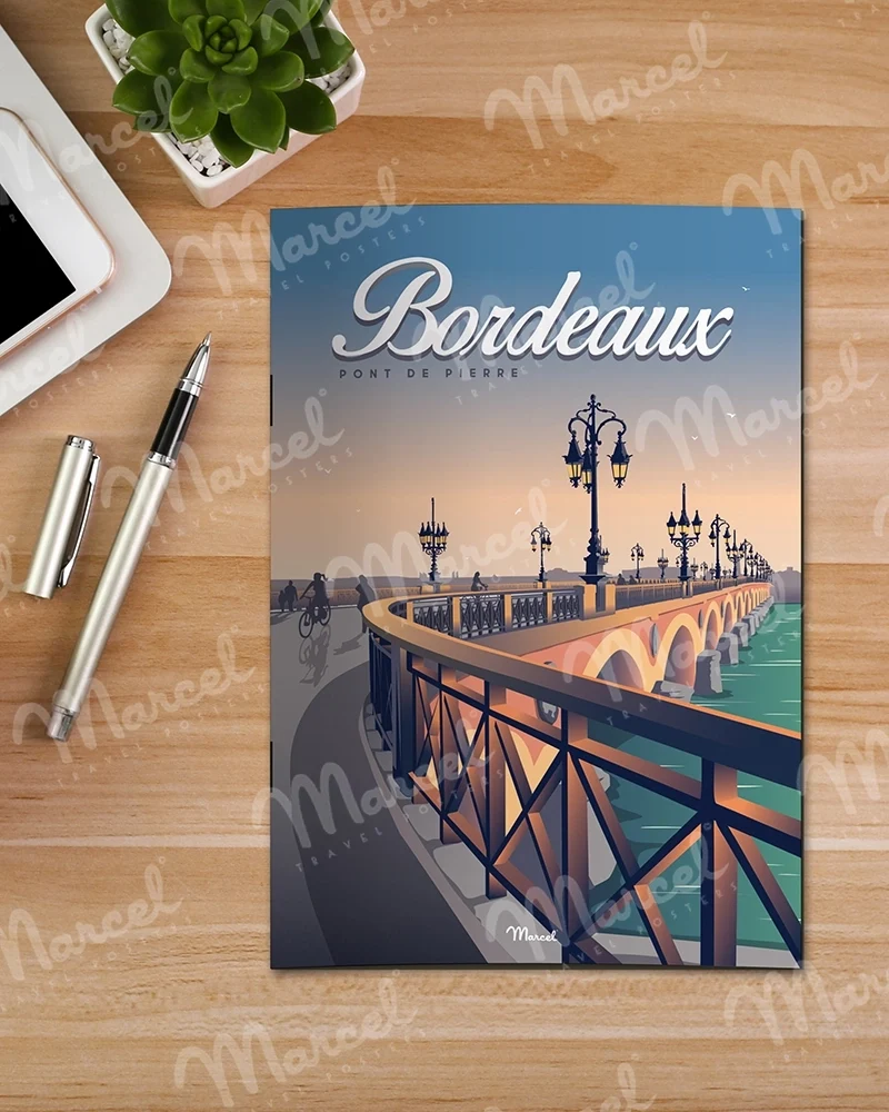 Carnet de Notes A5 48 pages BORDEAUX "Pont de Pierre"