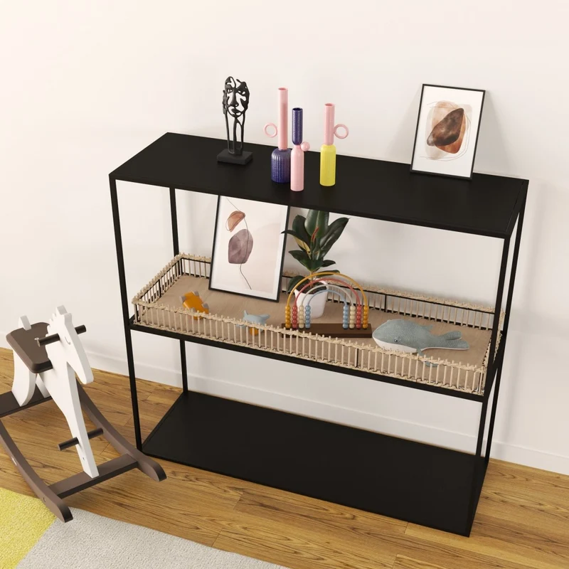 Console en m tal et bambou