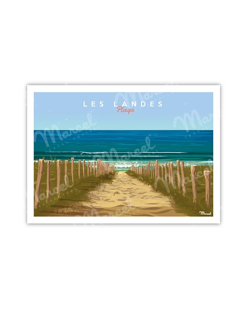 Carte Postale LES LANDES "Plage"