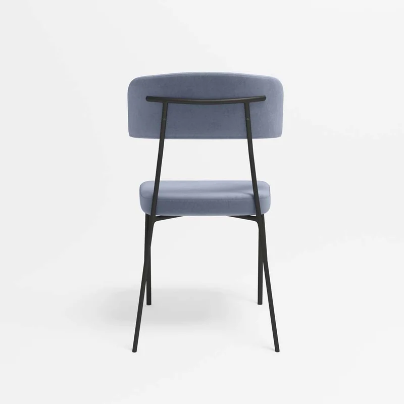 Lot de 2 chaises en velours bleu perle