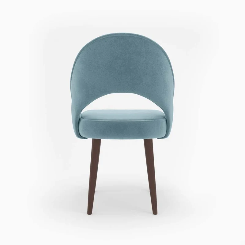 Chaise en velours bleu perle