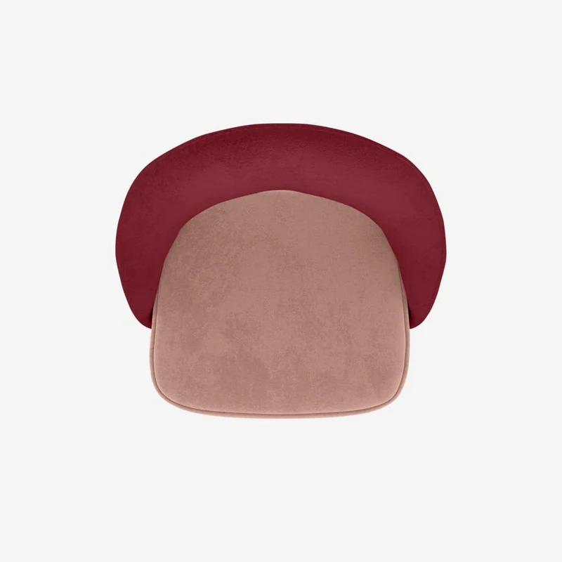 Chaise en velours bicolore rouge et rose