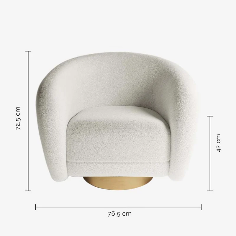 Fauteuil effet laine bouclée et laiton