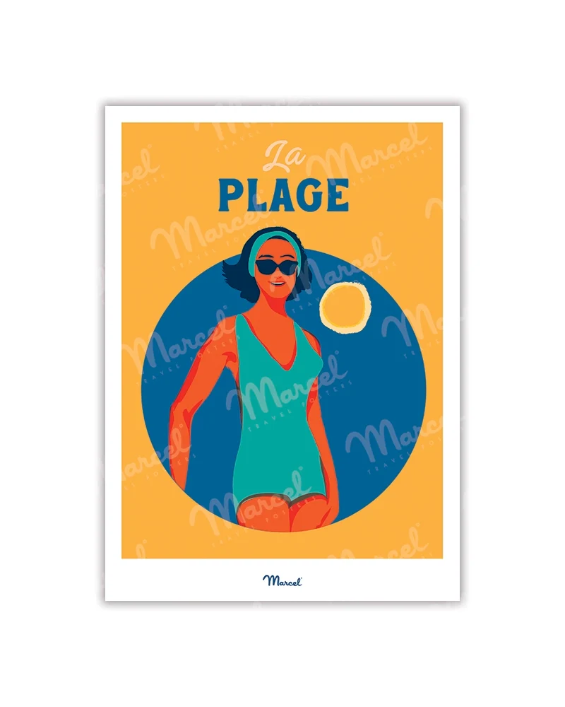 Carte postale Travel Color "Pin Up à la Plage"