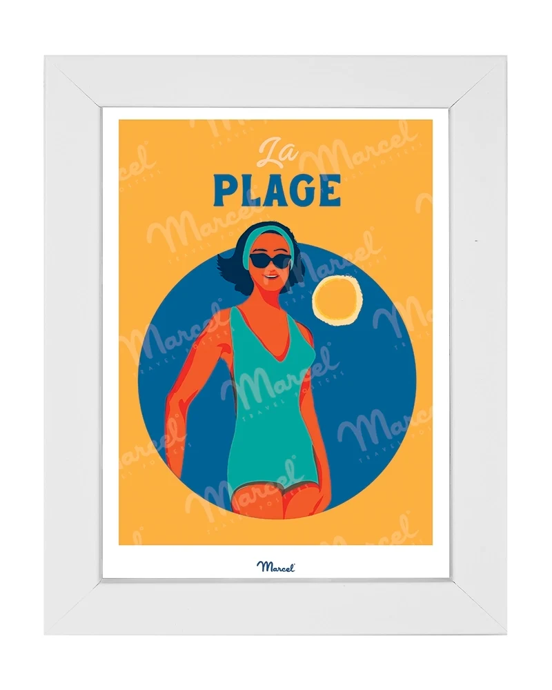 Carte postale Travel Color "Pin Up à la Plage"