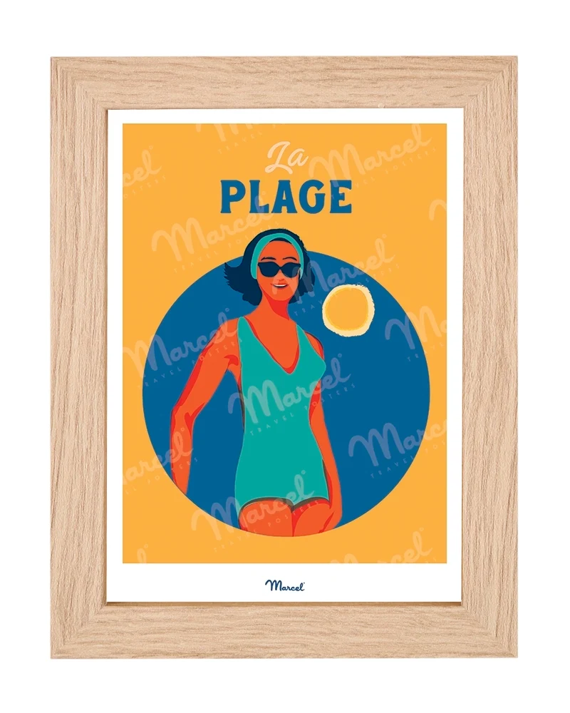 Carte postale Travel Color "Pin Up à la Plage"