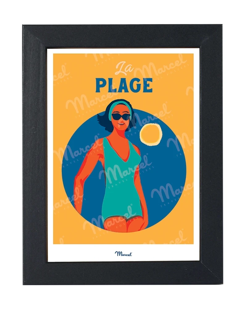 Carte postale Travel Color "Pin Up à la Plage"