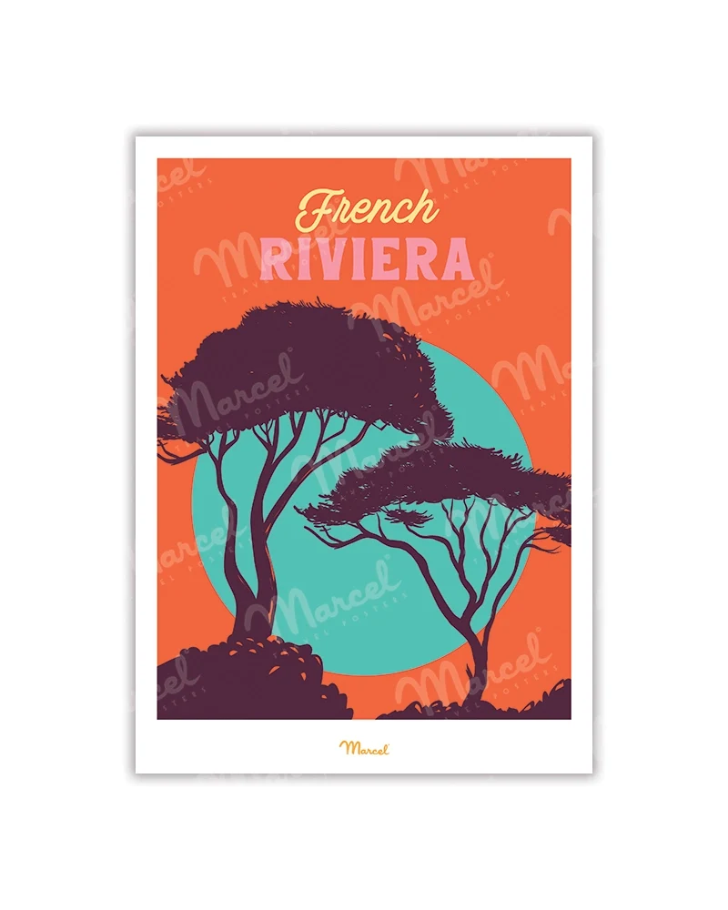 Carte postale Travel Color FRENCH RIVIERA "Pin Parasol"