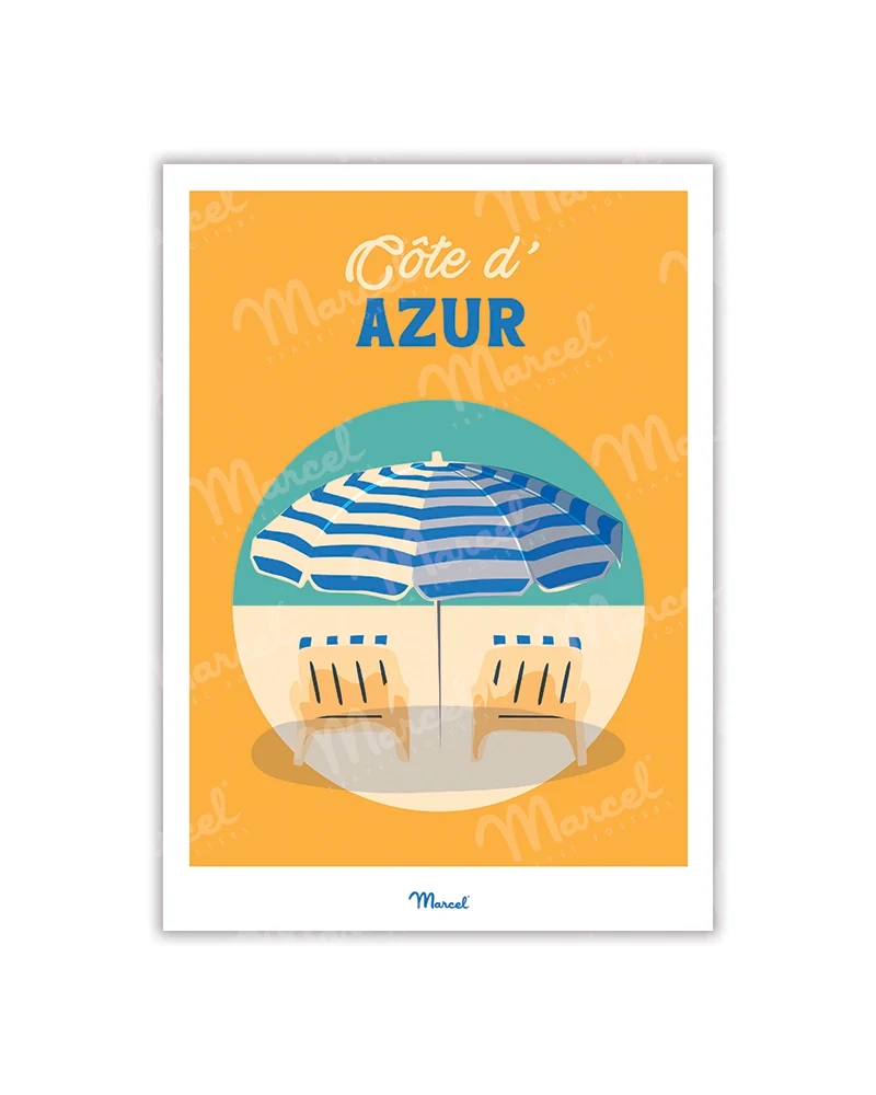 Carte postale Travel Color CÔTE D'AZUR "Transat"