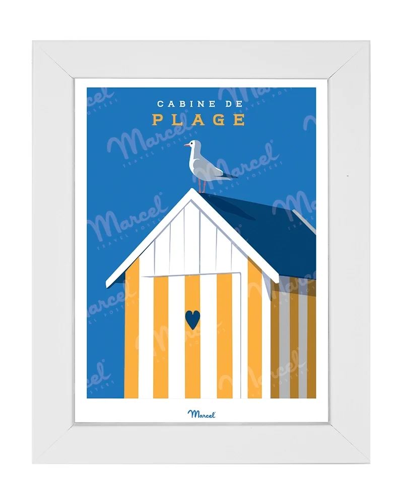 Carte postale Travel Color "Cabine de Plage Jaune"